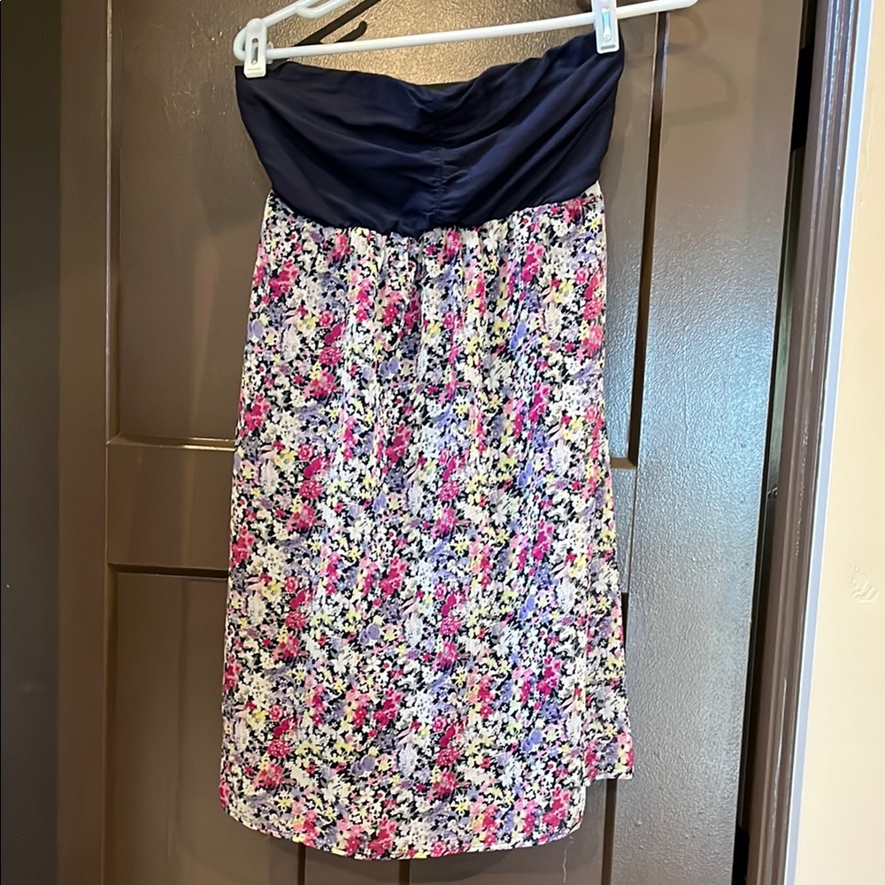 Express Pink and Red Strapless Sundress Cocktail